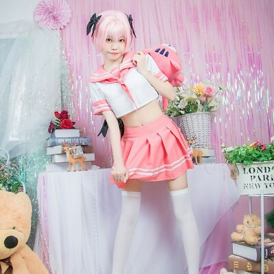#ad Anime School Uniform Astolfo Cosplay Costume Sailor Suit Girl HalloweenCostumes $25.59