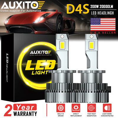 #ad 2x 6500K 200W LED Headlight Bulb D2S D2R D4S D4R Conversion Kit HID Xenon White $51.25
