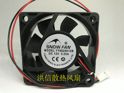 #ad 1PC SNOW FAN YY6025H12B Cooling Fan DC12V 0.25A 6025 6CM 60*25MM 2 wire New $10.68
