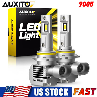 #ad AUXITO 6000K Super White 9005 HB3 LED Headlight Bulbs High Low Beam Kit Headlamp $44.99