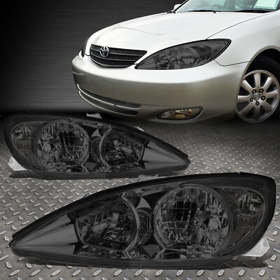 #ad FOR 02 04 TOYOTA CAMRY OE STYLE SMOKED LENS CLEAR CORNER HEADLIGHT HEADLAMPS $71.88