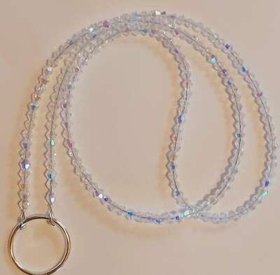 #ad CLEAR AB CRYSTAL 27quot; Eyeglass Necklace Chain Loop Beaded Reading Glasses Holder $9.99