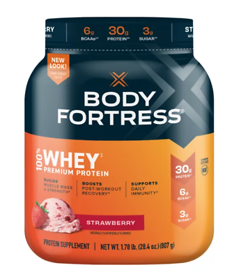 #ad New Body Fortress 100% Whey Premium Protein Powder Strawberry $22.99