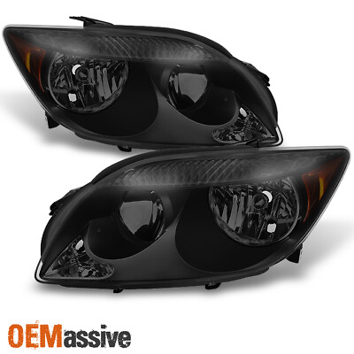 #ad Fits 2005 2007 Scion tC ANT10 Black Smoked Headlights HeadLamps Replacement Pair $132.99