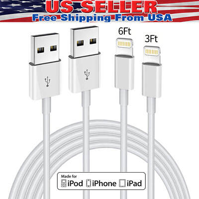 #ad USB Data Fast Charger Cable Cord For Apple iPhone 5 6 7 8 X 11 12 13 14 Pro Max $3.99