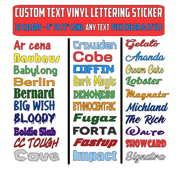 #ad Custom Text Vinyl Lettering Sticker Decal Personalized ANY TEXT ANY NAME 2 $2.99