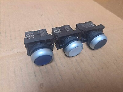#ad Eaton Illuminated Push Buttons IEC 60947 5 1 Lot of 3 Blue White and Black $60.00