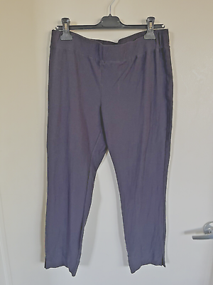 #ad Eileen Fisher Pants Made In USA charcoal color Pull On Slit Hem . Sz M $29.00