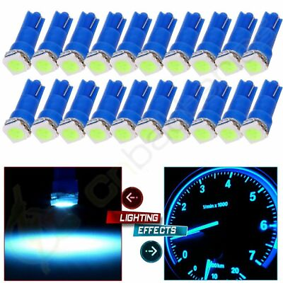 #ad 20 Ice Blue T5 SMD 5050 LED Car Wedge Dashboard Instrument Panel Light Bulb Lamp $8.29