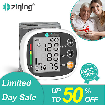 #ad ziqing Blood Pressure Monitor Wrist Rechargeable Sphygmomanometer Digital $12.99
