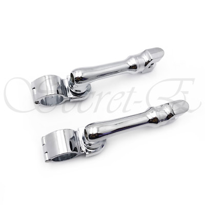 #ad Chrome Engine Guards Longhorn Offset Foot Peg Mounts 1.25quot; Clamp For Harley $41.03