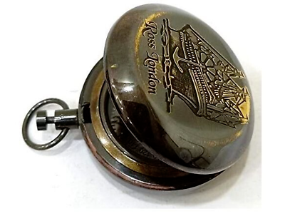 #ad 2quot; Antique Compass Nautical Ross London Brass Push Button Pocket Compass $16.20