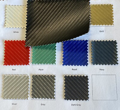 SHIPS ROLLED Aqua Carbon Fiber faux leather auto upholstery Hospitality FABRIC $24.99