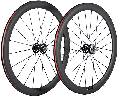 700C 50mm Track Bike Carbon Wheels Fixed Gear Carbon Wheelset 23mm Clincher Matt $290.00