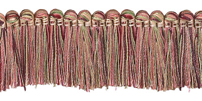 #ad Cherry Beige Green 1.25quot; Brush Fringe Trim Berry Parch By The Yard $4.29