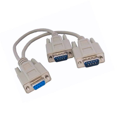 #ad 6 Inch DB9 Y Cable Splitter Adapter Female to 2x Male PC 9 Pin Serial RS 232 6quot; $9.83