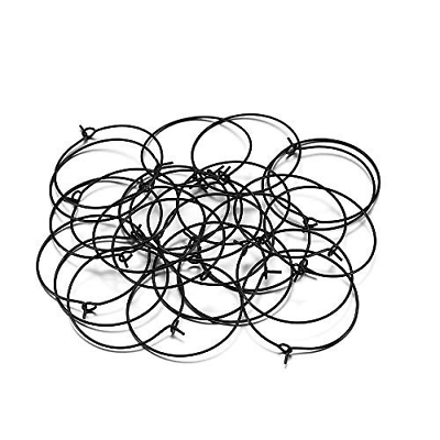 #ad 50pcs lot 20 mm Black Hoops Earrings Metal Big Circle 20mm 0.79inch $14.79