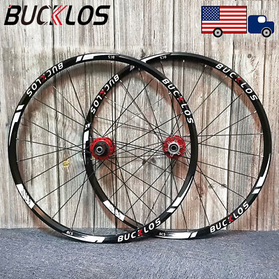 BUCKLOS MTB Bike Wheelset 26 27.5 29 inch Front Rear Wheel Carbon Hub Disc Brake $195.99