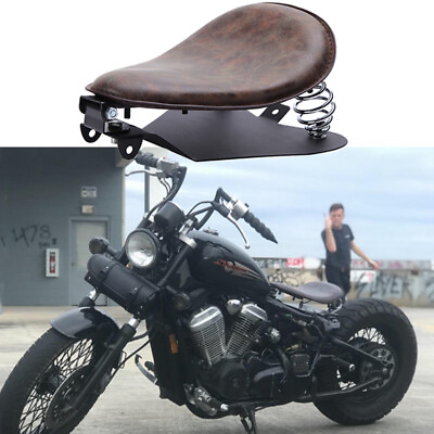 #ad Motorcycle Springs Black Solo Seat Base Pad for Harley Honda Yamaha Chopper Bob $65.99