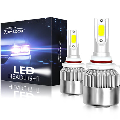 #ad 2 sides 9012 HIR2 LED Headlight Bulbs Kit High Low Beam Super Bright 6000K White $24.99