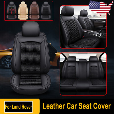 #ad 2 5 seat Leather Car Seat Covers Full Set Front Cushions For Land Rover Interior $90.65