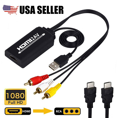 #ad HDMI to RCA AV Converter Adapter 1080P For TV Audio Video Composite Stereo CVBS $16.99