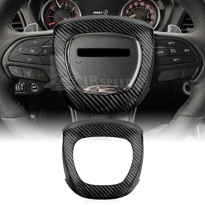#ad REAL HARD Carbon Fiber Steering Wheel Cover For Dodge Charger Durango Challenger $125.99