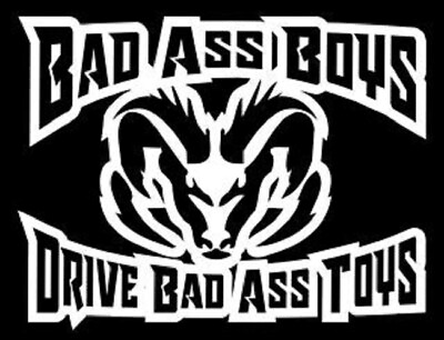 Bad Boy White Vinyl Sticker Decal 9quot; x 7quot; For Dodge Ram 1500 2500 Truck $10.00