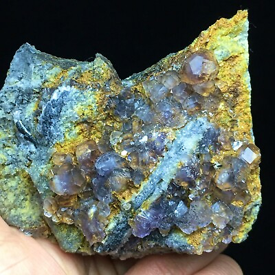 #ad 158g Natural Transparent Gem Level Dark Purple Fluorite Mineral Specimen China $33.75
