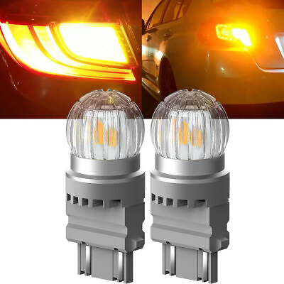 #ad Two Bulbs 3157 Amber Yellow Front Turn Signal LED Light Stock Fits Sylvania ZEVO $14.24