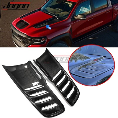 #ad Real Carbon Hood Engine Air Vent Outlet Cover Bezels For Ram 1500 TRX 2019 2023 $519.20