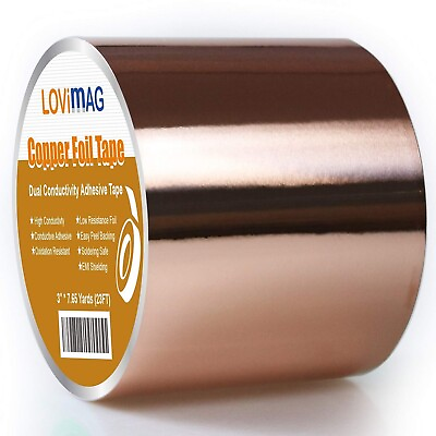 #ad Copper Foil Tape 3quot;X 275quot; with Conductive Adhesive for Guitar amp; EMI Shieldi... $18.30