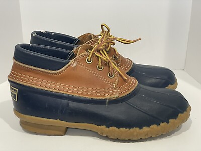#ad VTG LL Bean Boots Women#x27;s Gumshoe Duck Boots Rain Low Moc Slip On Shoes Sz 7 LM $34.99