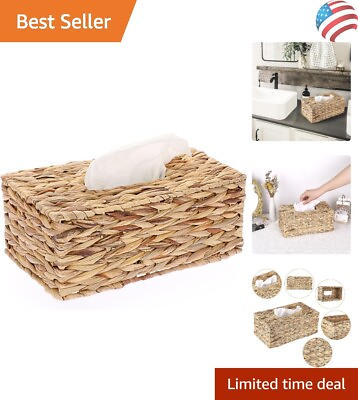 #ad Tissue Box Cover Natural Material Wide Range of Usage Open Bottom Design $37.99