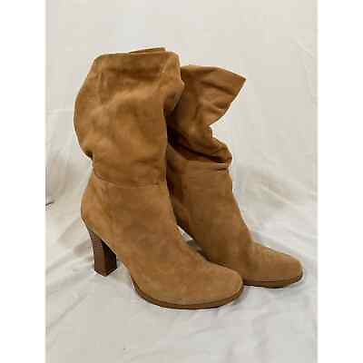 #ad Colin Stuart for Victoria’s Secret Tan Camel Suede Slouch Midi Boots Women’s 8. $29.98