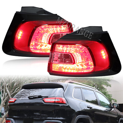 #ad Pair Leftamp;Right Outer Tail Light Lamp Brake LED For Jeep Cherokee 2014 2017 2018 $195.66