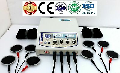 Electrotherapy 4 Ch Carbon Pads for Stress Relief Therapy Pulse Massager Unit@gh $128.00