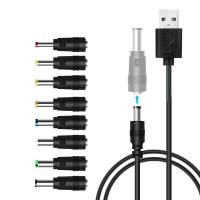 #ad 8 in 1 universal power cable USB to DC 5.5 * 2.1mm 5V charging cable power cable $5.18