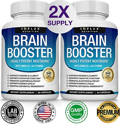 Brain Health Memory Booster 2 PACK Focus Function Clarity Nootropic Supplement $24.97