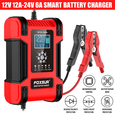 #ad Car Battery Charger 12V 24V Smart Automatic Charger Maintainer Trickle Charger $29.98