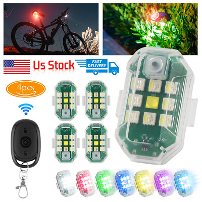 #ad 4x Wireless High Brightness LED Strobe Light 7 Color Rechargeable Flashing Light $23.99