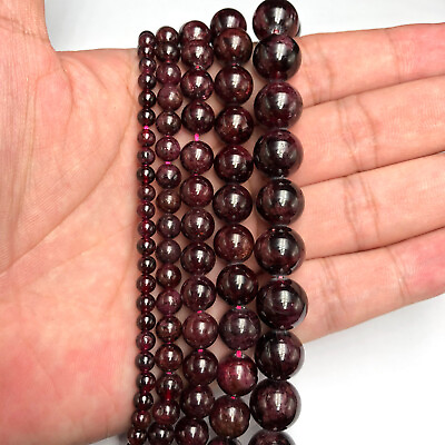 #ad Natural Gemstone Round Spacer Loose Beads Jewelry Making 4mm 6mm 8mm 10mm 12mm $5.49