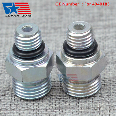 #ad 2 X Turbo Oil Supply Line Fitting With O Rings For Dodge Cummins 24v 98 06 USA $11.11