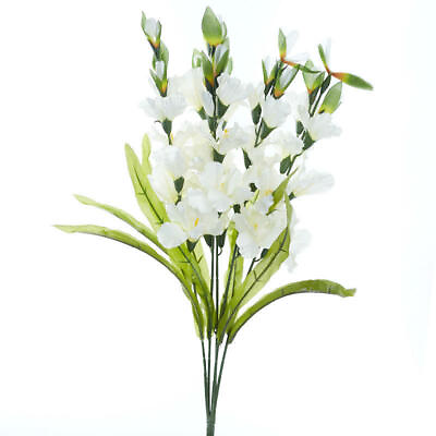 #ad Factory Direct Craft Cream and White Artificial Gladiolus Bush $26.24