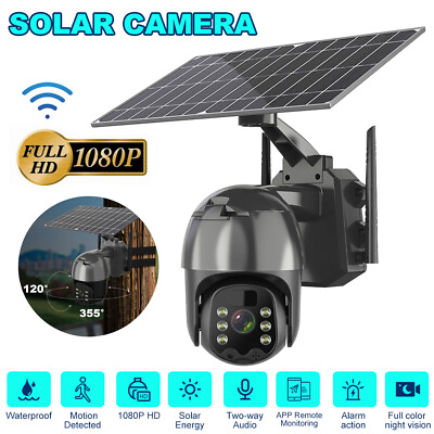 #ad 1080P PTZ Solar Camara Security Camera Outdoor 360° Wireless WiFi Solar Camera $101.63