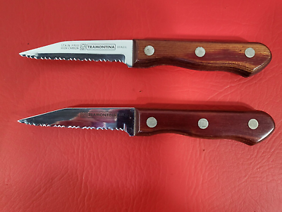 #ad Vintage Tramontina Stain Free High Carbon Knife 3quot; Serrated Blade Brazil $17.95