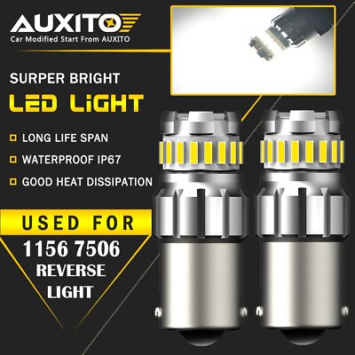 #ad AUXITO 1156 P21W 7506 BA15S LED Backup Reverse Lights Bulbs Lamp 6500K White 23F $11.59