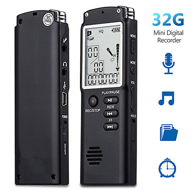 #ad 32G Voice Activated Mini Digital Sound Audio Recorder Dictaphone MP3 Player $30.54