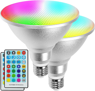 #ad LED Par38 Flood Light Bulb Waterproof Outdoor Color Changing Light 30W=100W T $73.78