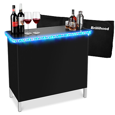 #ad LED Light Up Pop Up Bar Outdoor Table Music Sync Party Picnic Portable Tables $87.20
